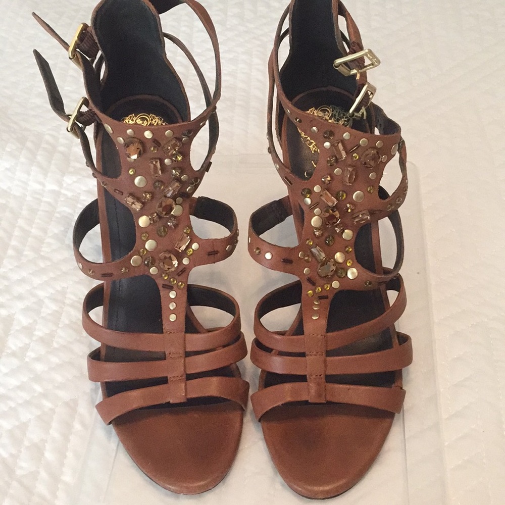 Vince Camuto brown leather heels.